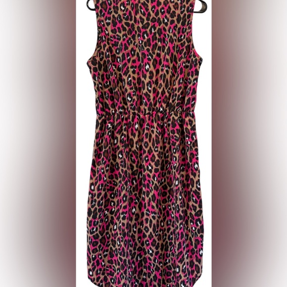 Pink Leopard Print Sleeveless Midi Dress - Picture 4 of 5